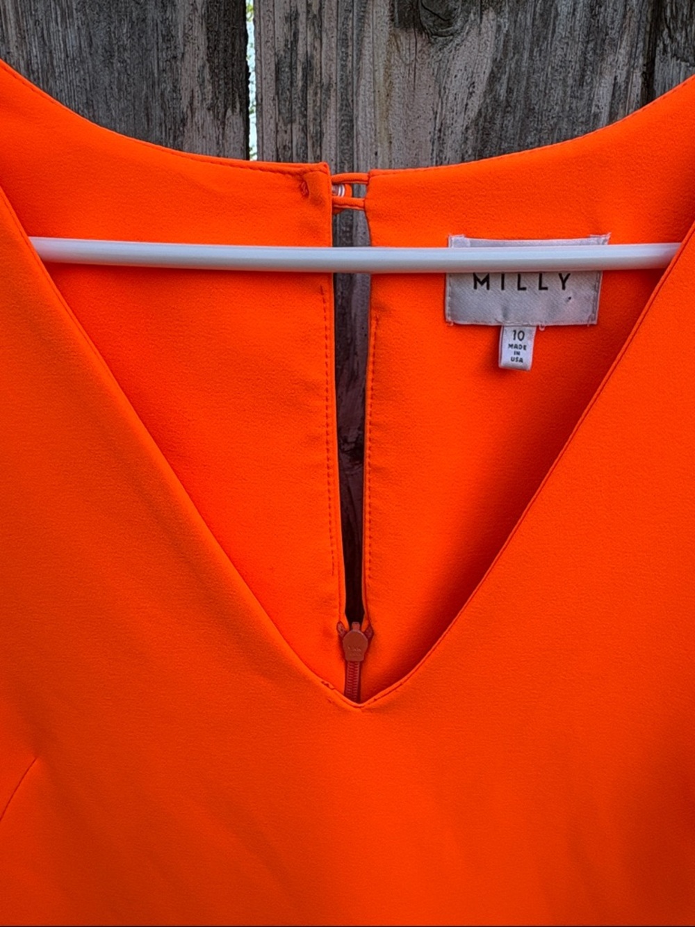 EUC Milly Nicole Shift Dress Ruffle Bell Sleeves Orange Size 10 - Picture 4 of 10
